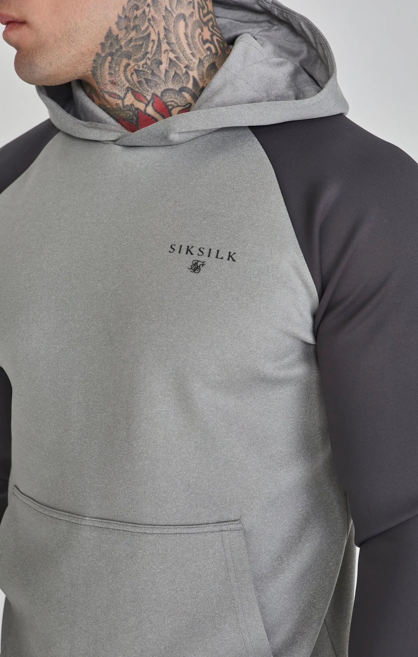Grey Marl Muscle Fit Hoodie sold by Siksilk product image thumbnail 3