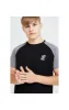 Illusive London Hybrid Raglan Tee - Black & Grey sold by Siksilk
