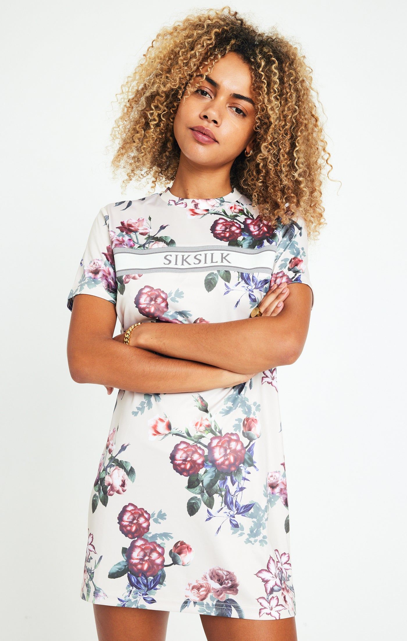 SikSilk Elevate T-Shirt Dress - Ecru sold by Siksilk