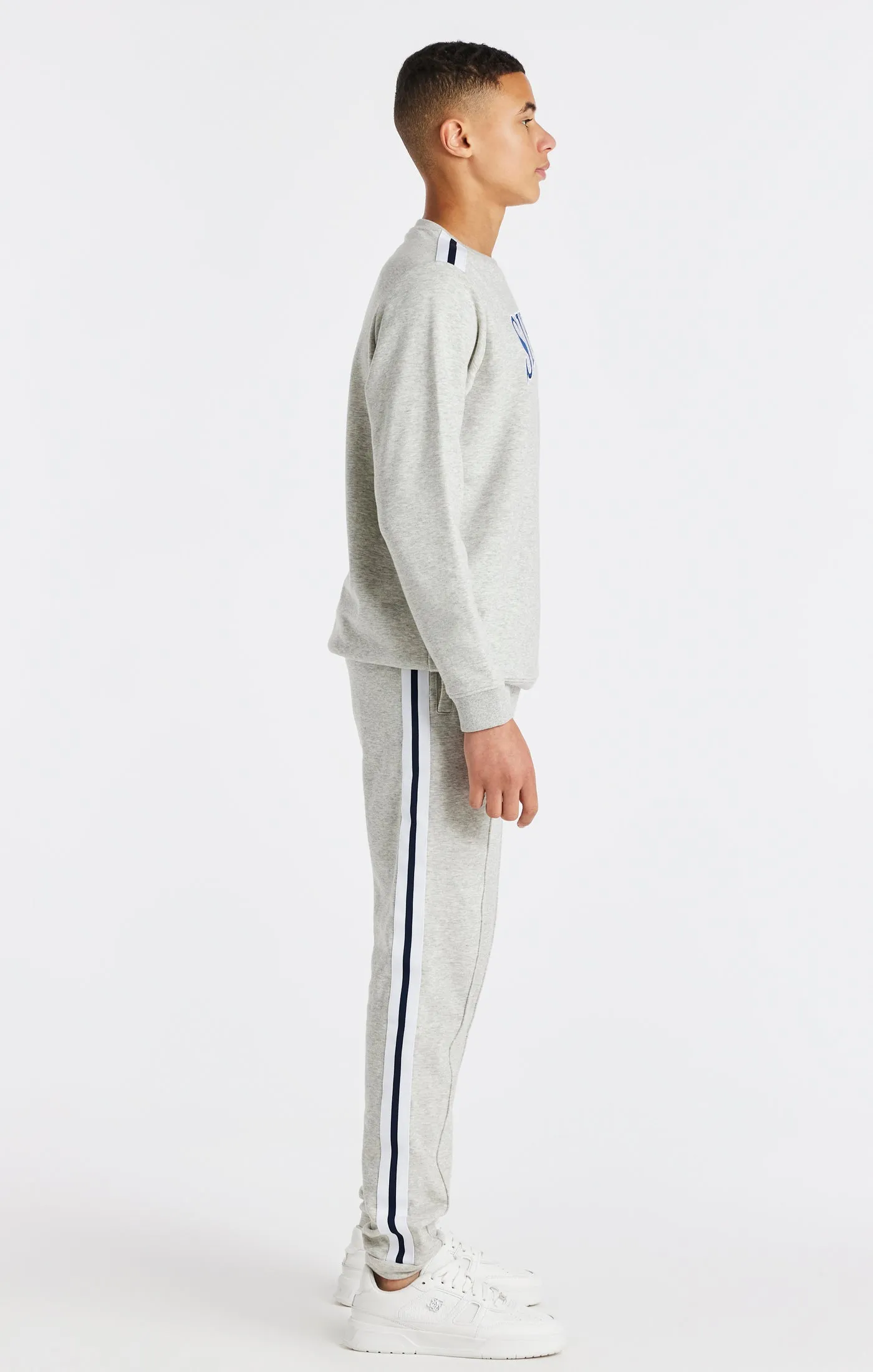 Boys Grey Marl Varsity Crew Sweatshirt sold by Siksilk product image thumbnail 4