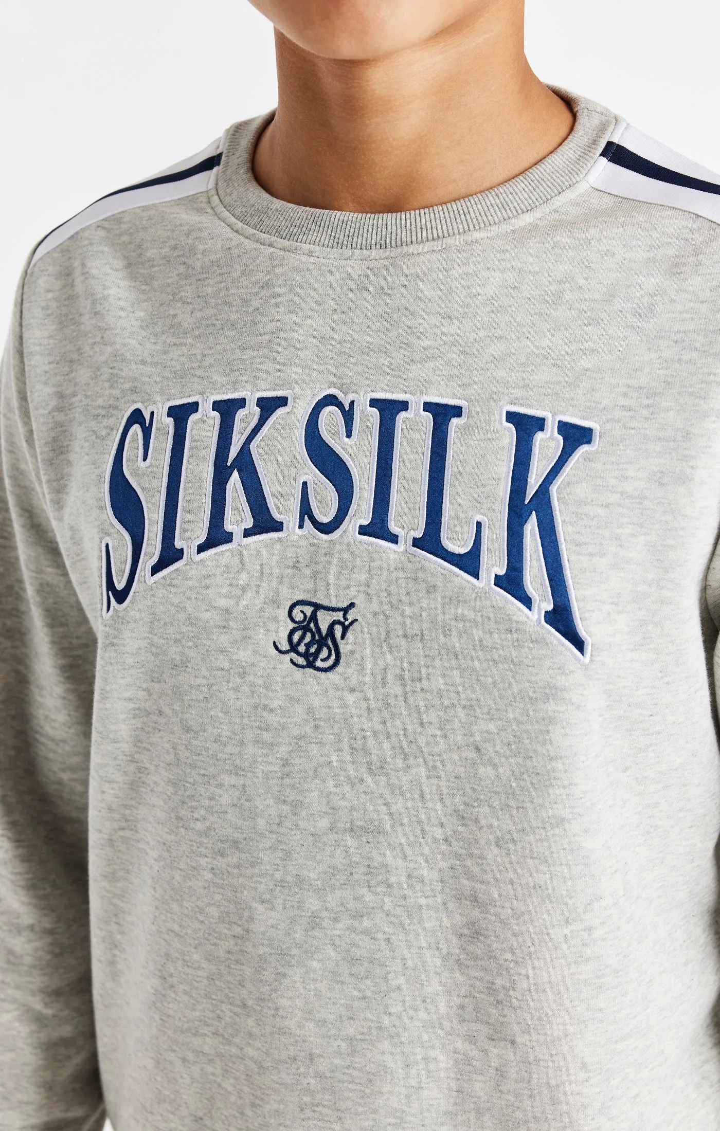 Boys Grey Marl Varsity Crew Sweatshirt sold by Siksilk product image thumbnail 2
