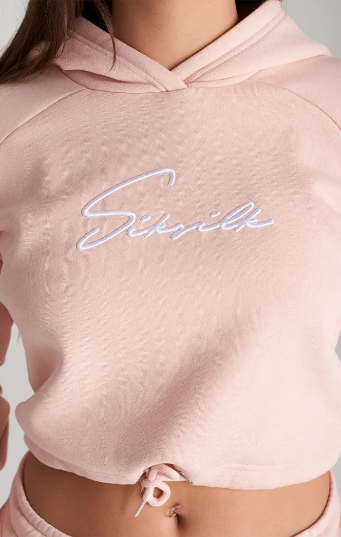 Girls Pink Signature Cropped Hoodie sold by Siksilk product image thumbnail 3
