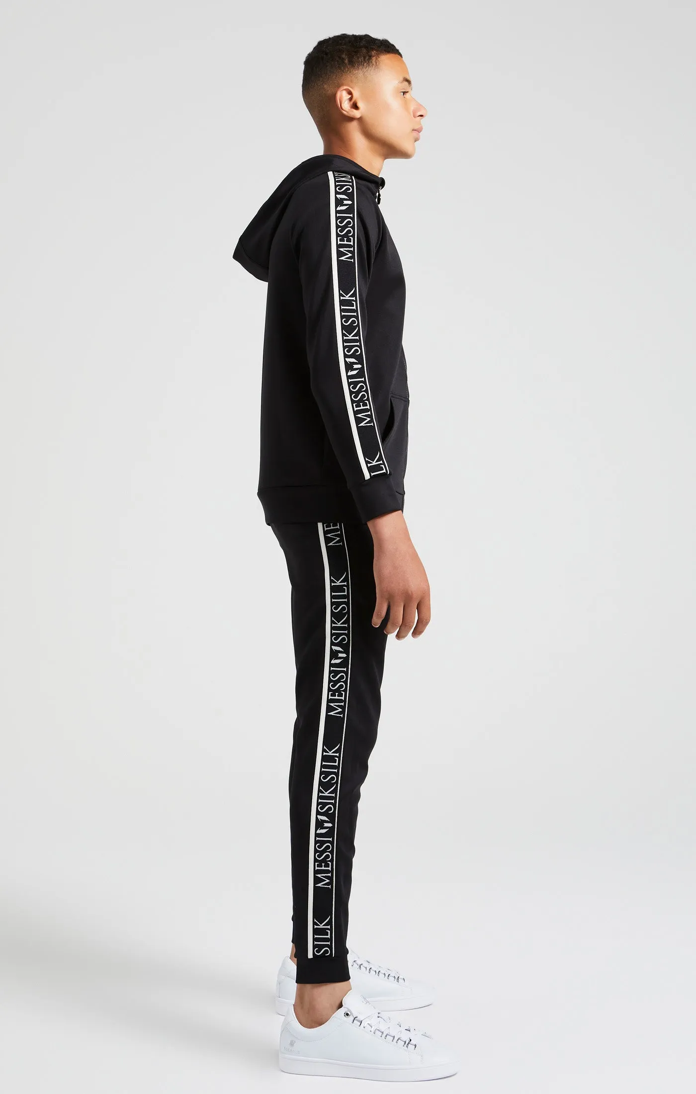 Boys Messi x SikSilk Black Taped Zip Thru Hoodie sold by Siksilk product image thumbnail 5