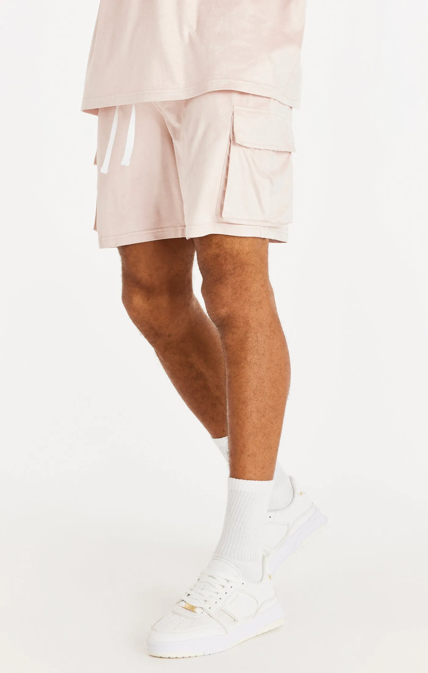 SikSilk Stretch Suede Cargo Shorts - Pink sold by Siksilk