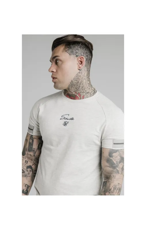 SikSilk Raglan Tech Tee Exposed Tape - Light Grey sold by Siksilk