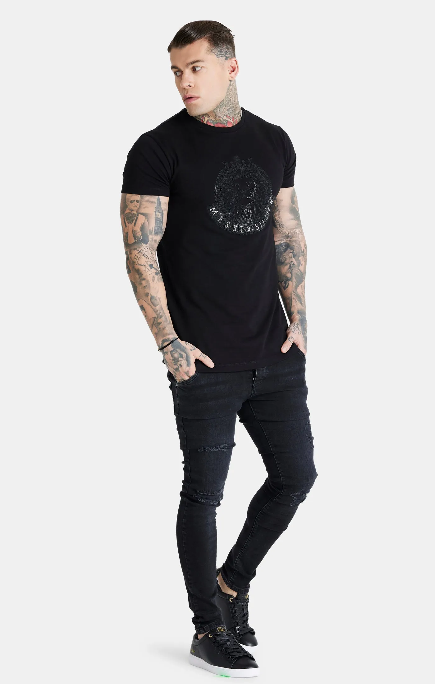 Messi x SikSilk Black Rhinestone T-Shirt sold by Siksilk product image thumbnail 2