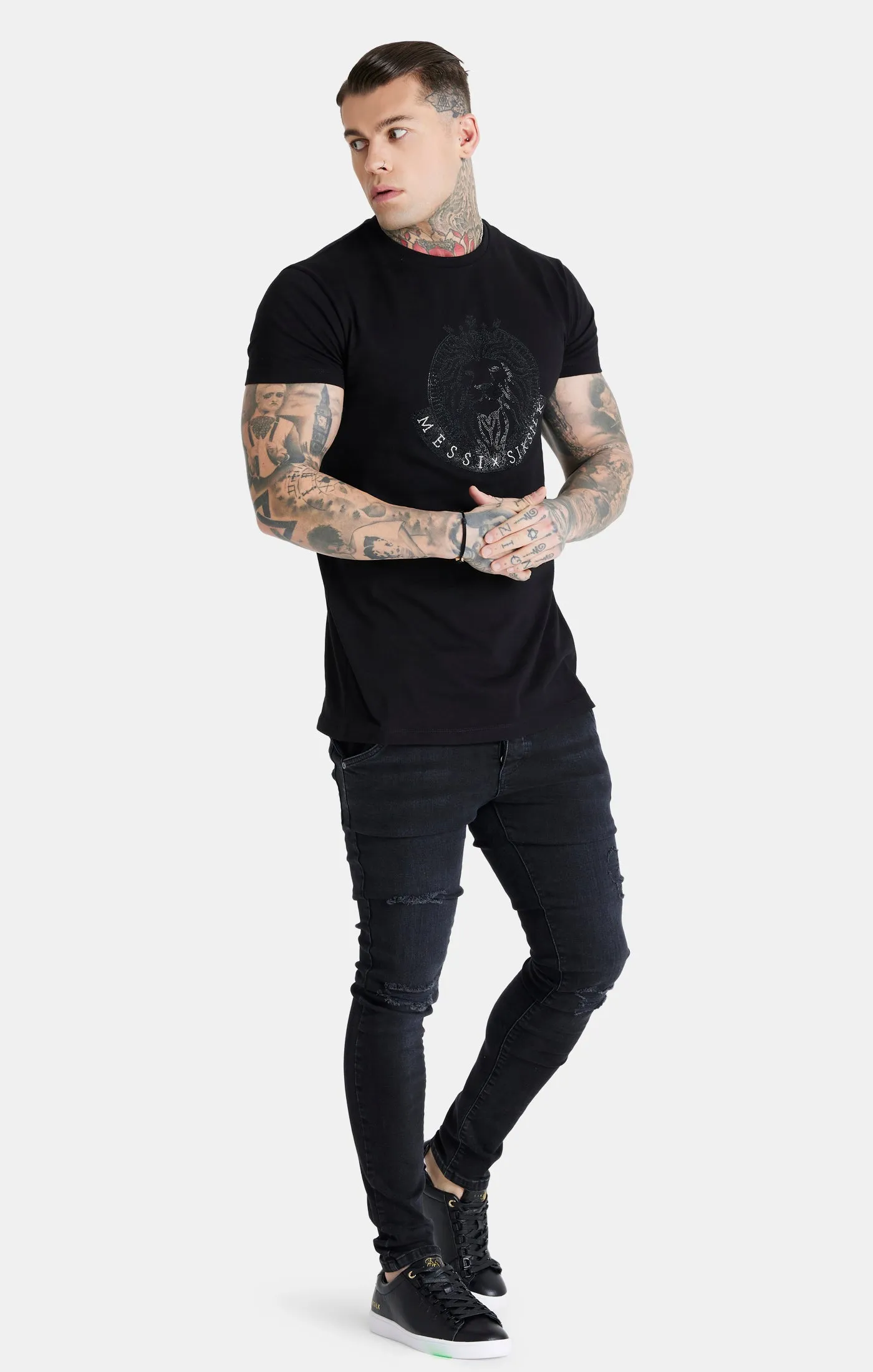 Messi x SikSilk Black Rhinestone T-Shirt sold by Siksilk product image thumbnail 3