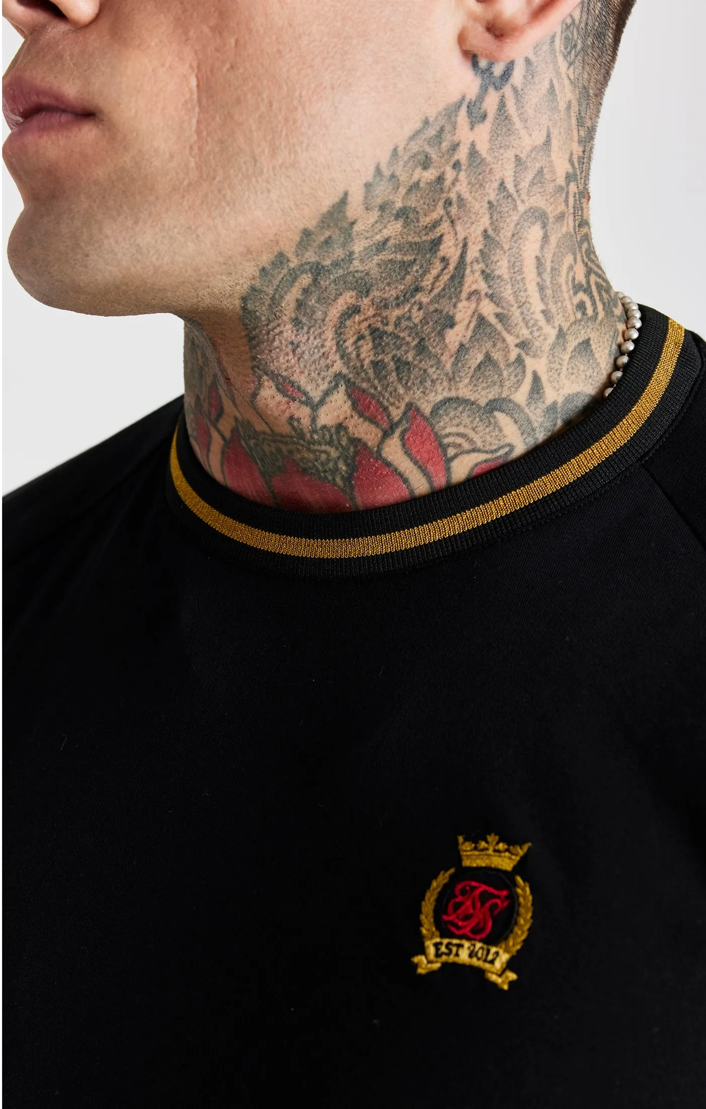 Black Crest Muscle Fit T-Shirt sold by Siksilk product image thumbnail 2