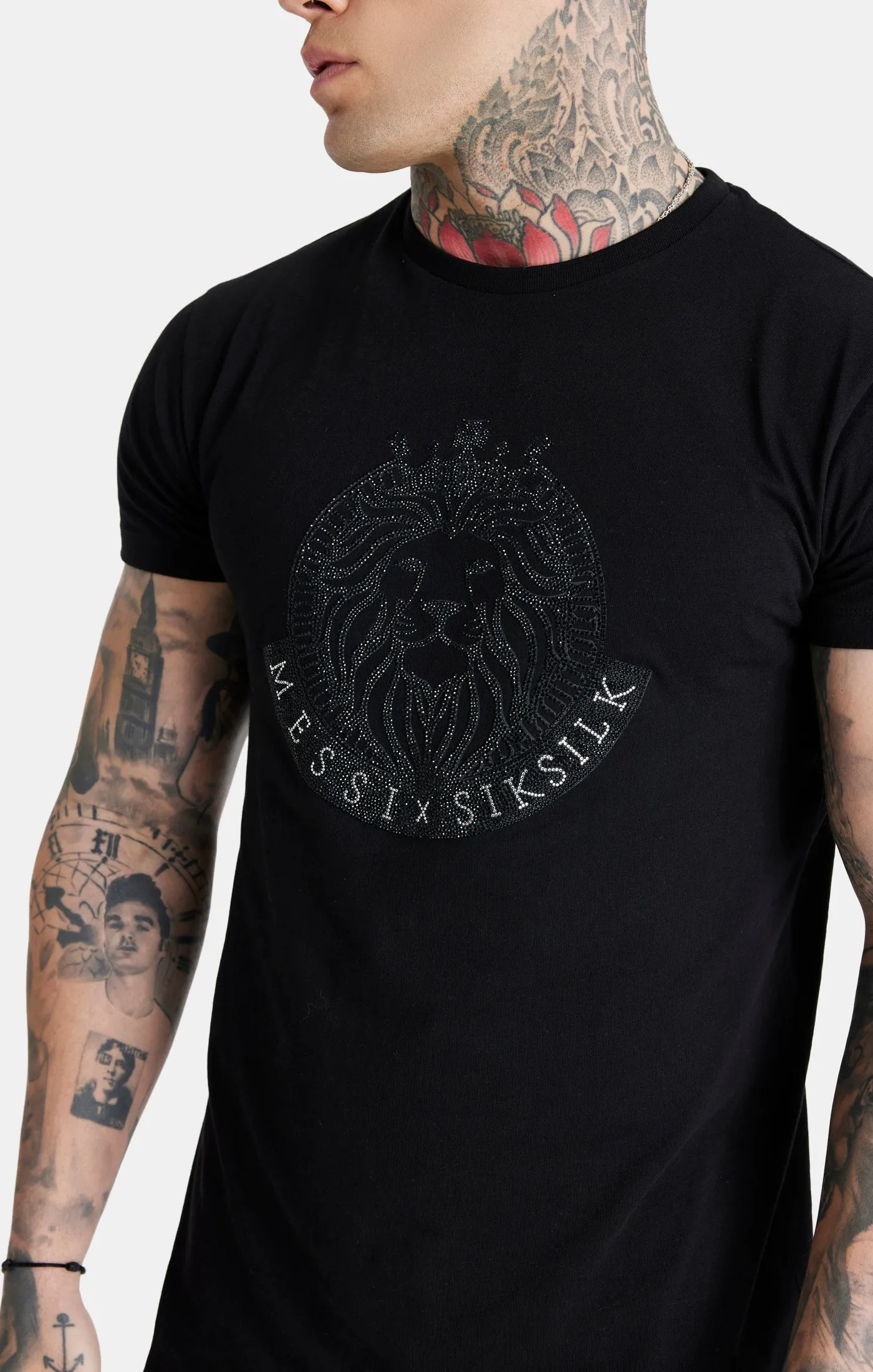 Messi x SikSilk Black Rhinestone T-Shirt sold by Siksilk product image thumbnail 4