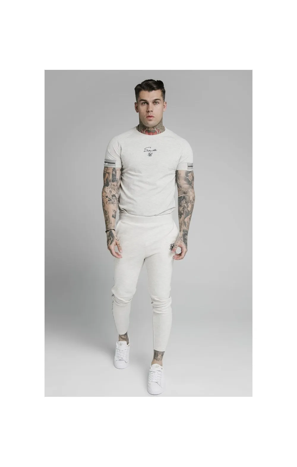 SikSilk Raglan Tech Tee Exposed Tape - Light Grey sold by Siksilk product image thumbnail 4