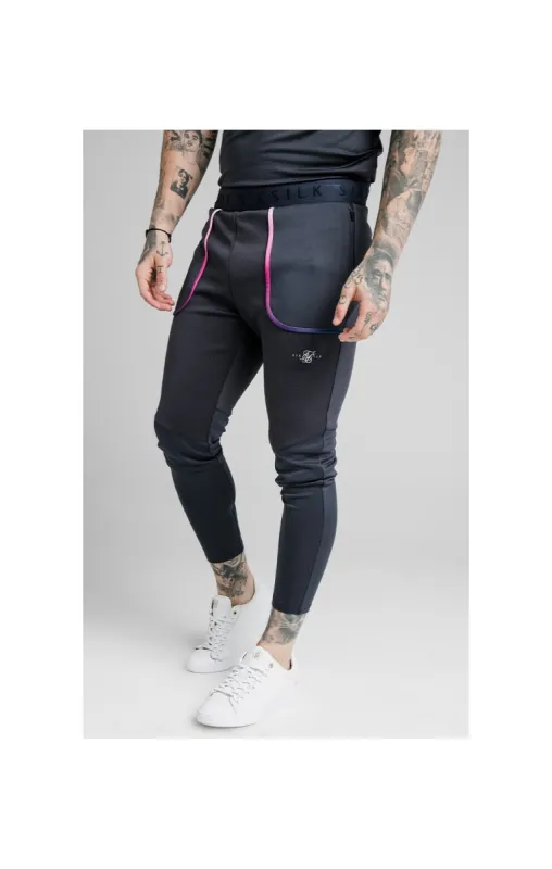 SikSilk Legacy Fade Track Pants - Midnight Grey & Neon White sold by Siksilk