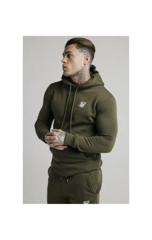 Khaki Essential Muscle Fit Overhead Hoodie sold by Siksilk