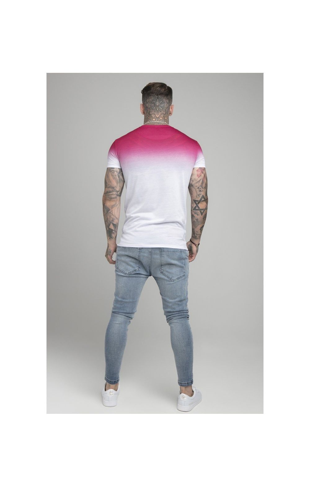 Pink Embroidered Muscle Fit T-Shirt sold by Siksilk product image thumbnail 7