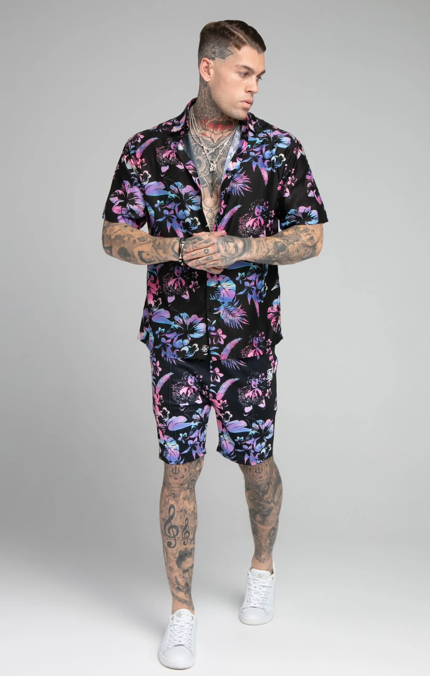 Black Tie Dye Resort Shirt sold by Siksilk product image thumbnail 3