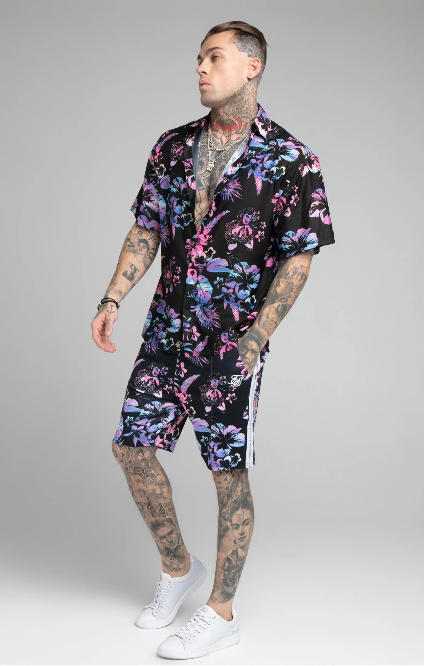 Black Tie Dye Resort Shirt sold by Siksilk product image thumbnail 4
