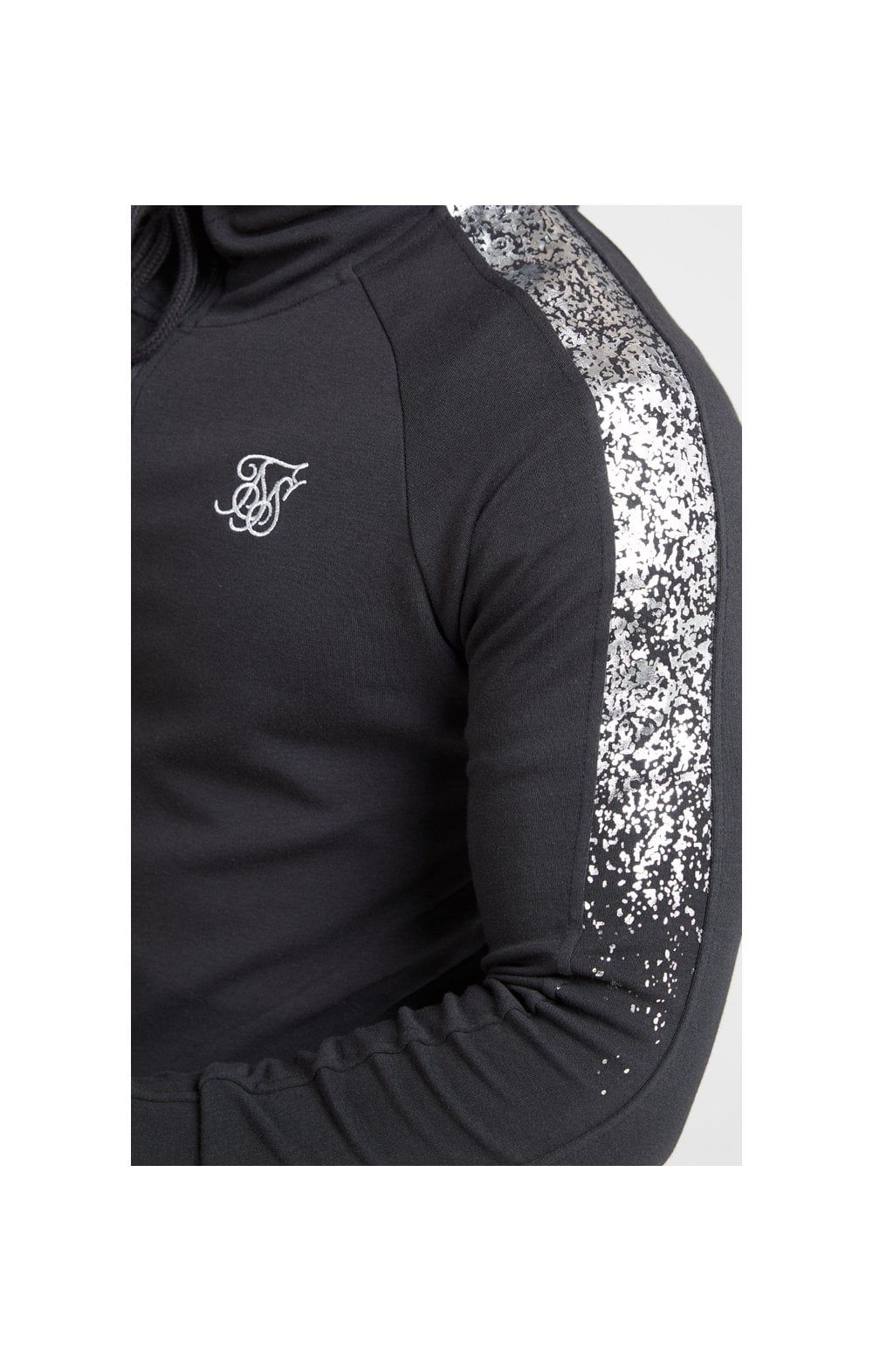 SikSilk Fade Panel Zip Through Hoodie – Black & Silver sold by Siksilk product image thumbnail 2