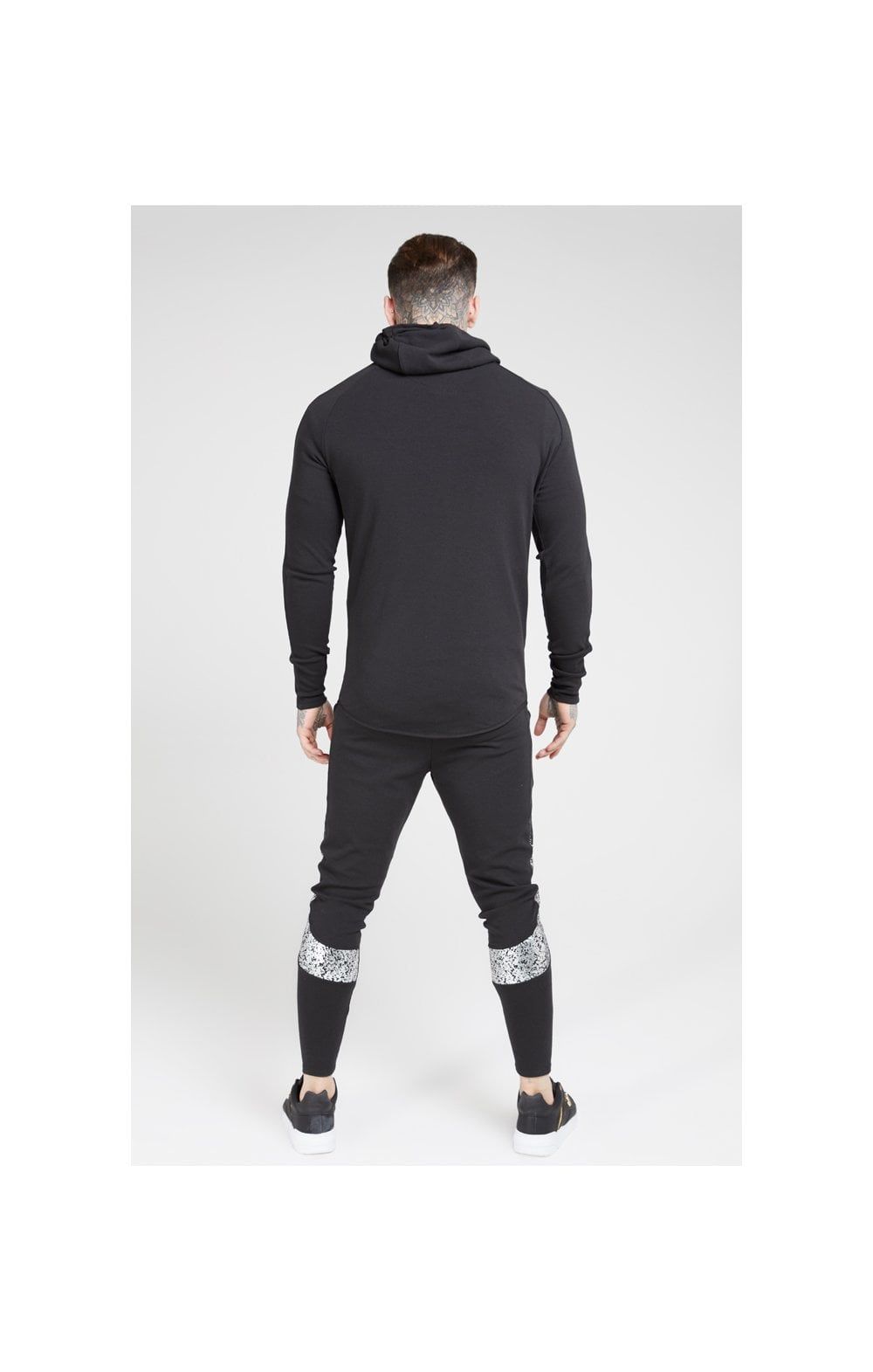 SikSilk Fade Panel Zip Through Hoodie – Black & Silver sold by Siksilk product image thumbnail 6