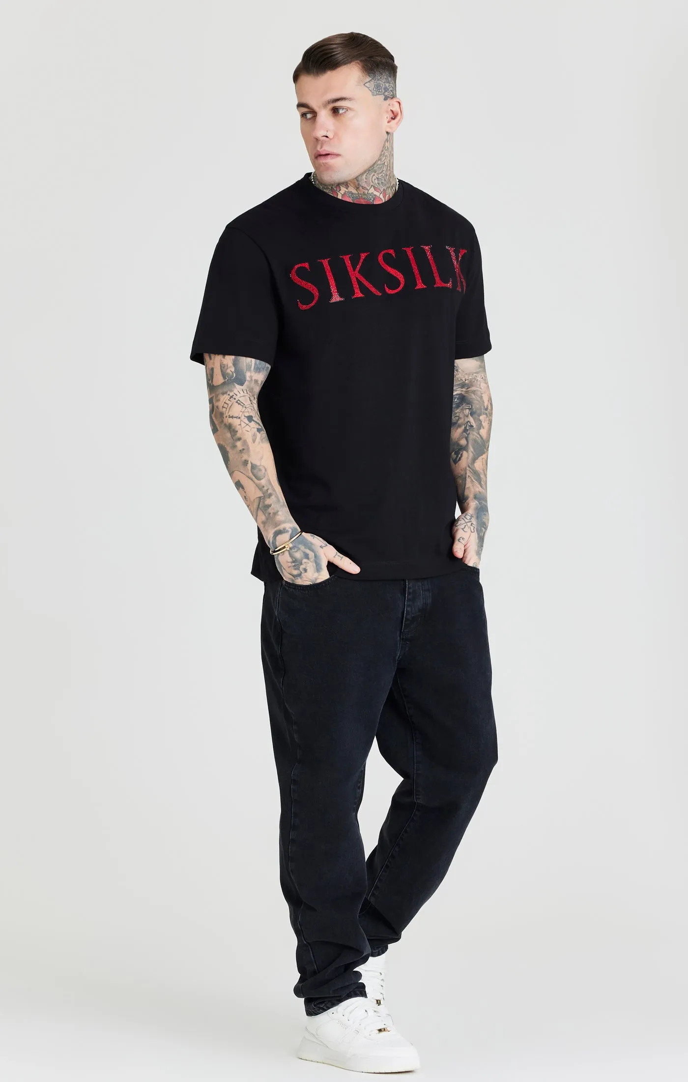 Black Rhinestone T-Shirt sold by Siksilk product image thumbnail 3