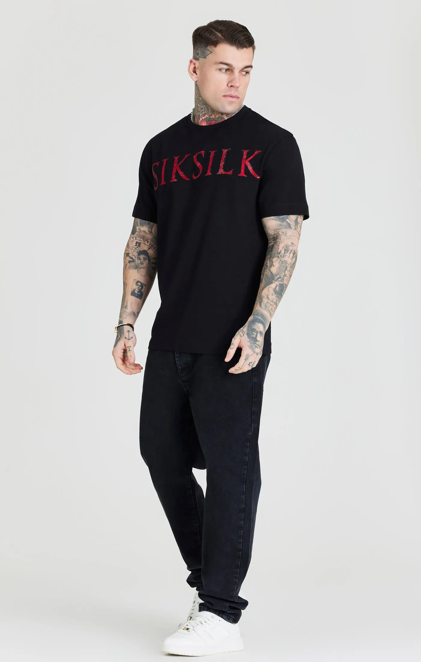 Black Rhinestone T-Shirt sold by Siksilk product image thumbnail 2