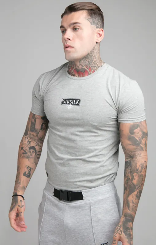 SikSilk S/S Embossed Print Gym Tee - Grey Marl sold by Siksilk
