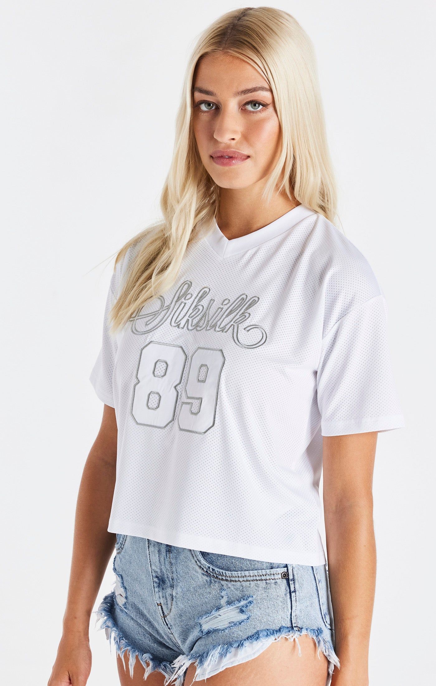 White Mesh T-Shirt sold by Siksilk