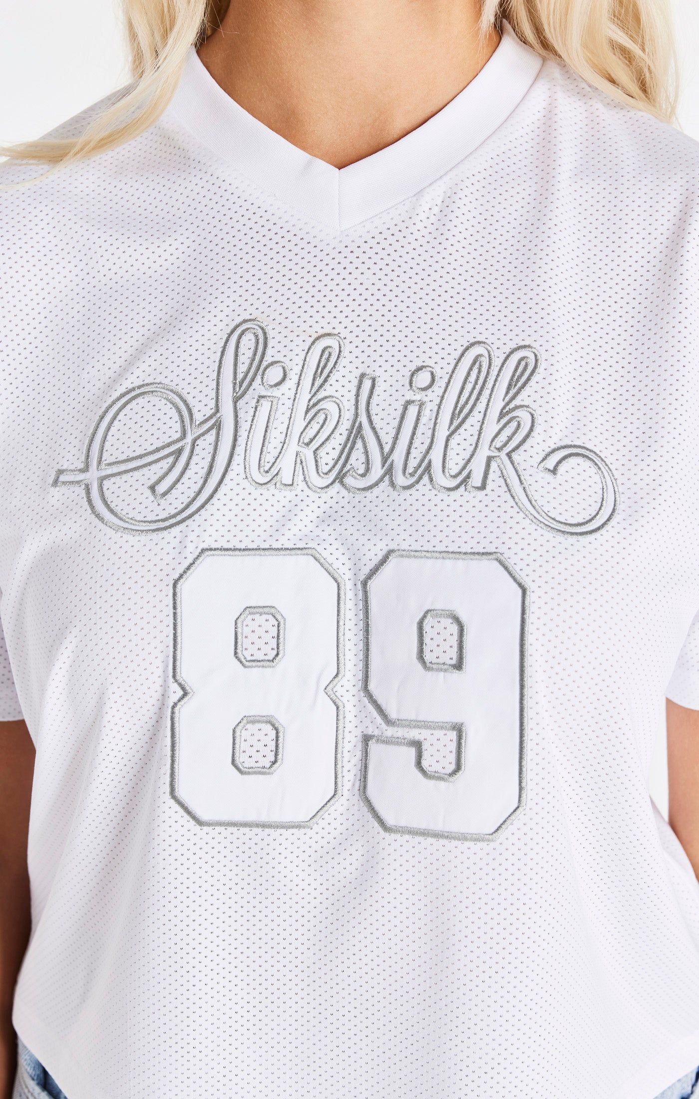 White Mesh T-Shirt sold by Siksilk product image thumbnail 2