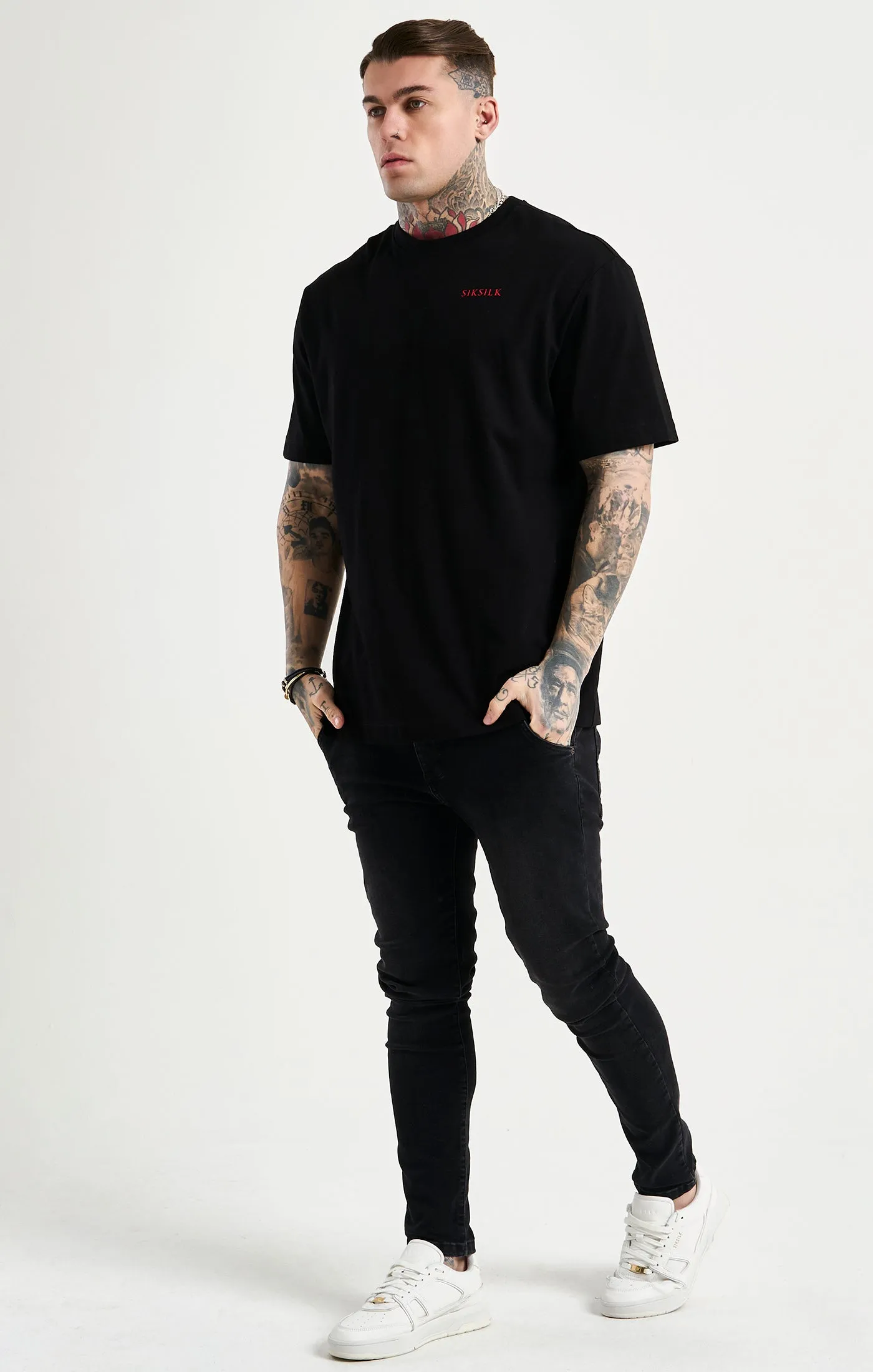 Black Rhinestone Oversized T-Shirt sold by Siksilk product image thumbnail 4