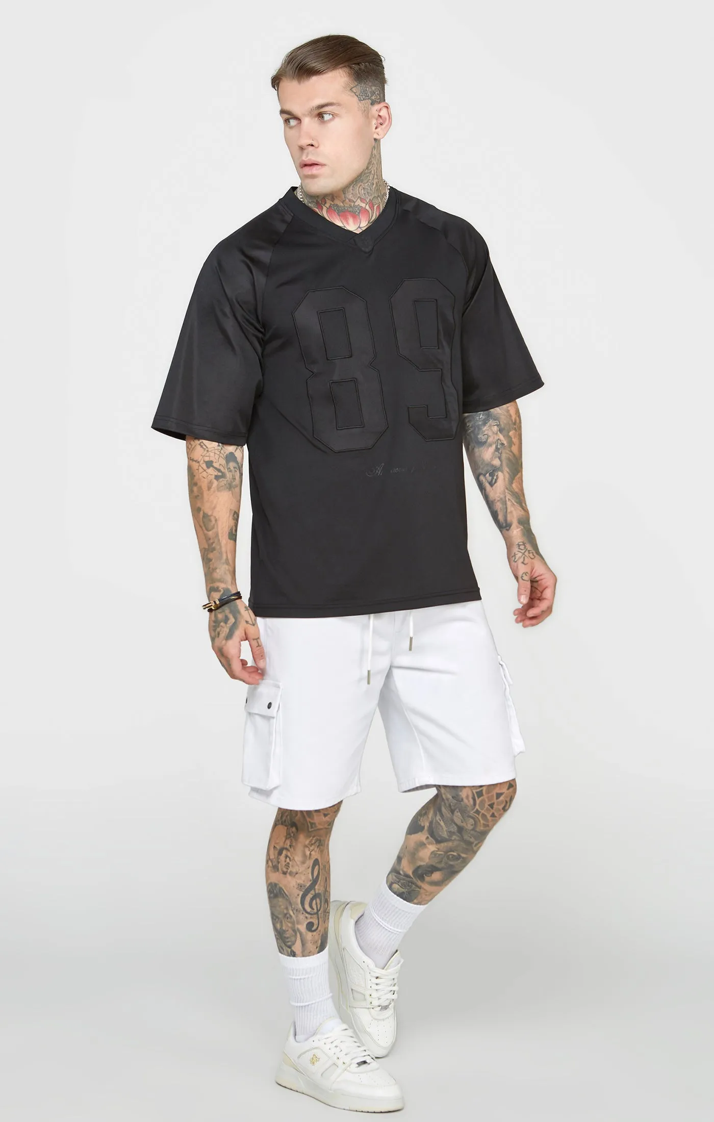 Black Oversized Short Sleeve T-Shirt sold by Siksilk product image thumbnail 4