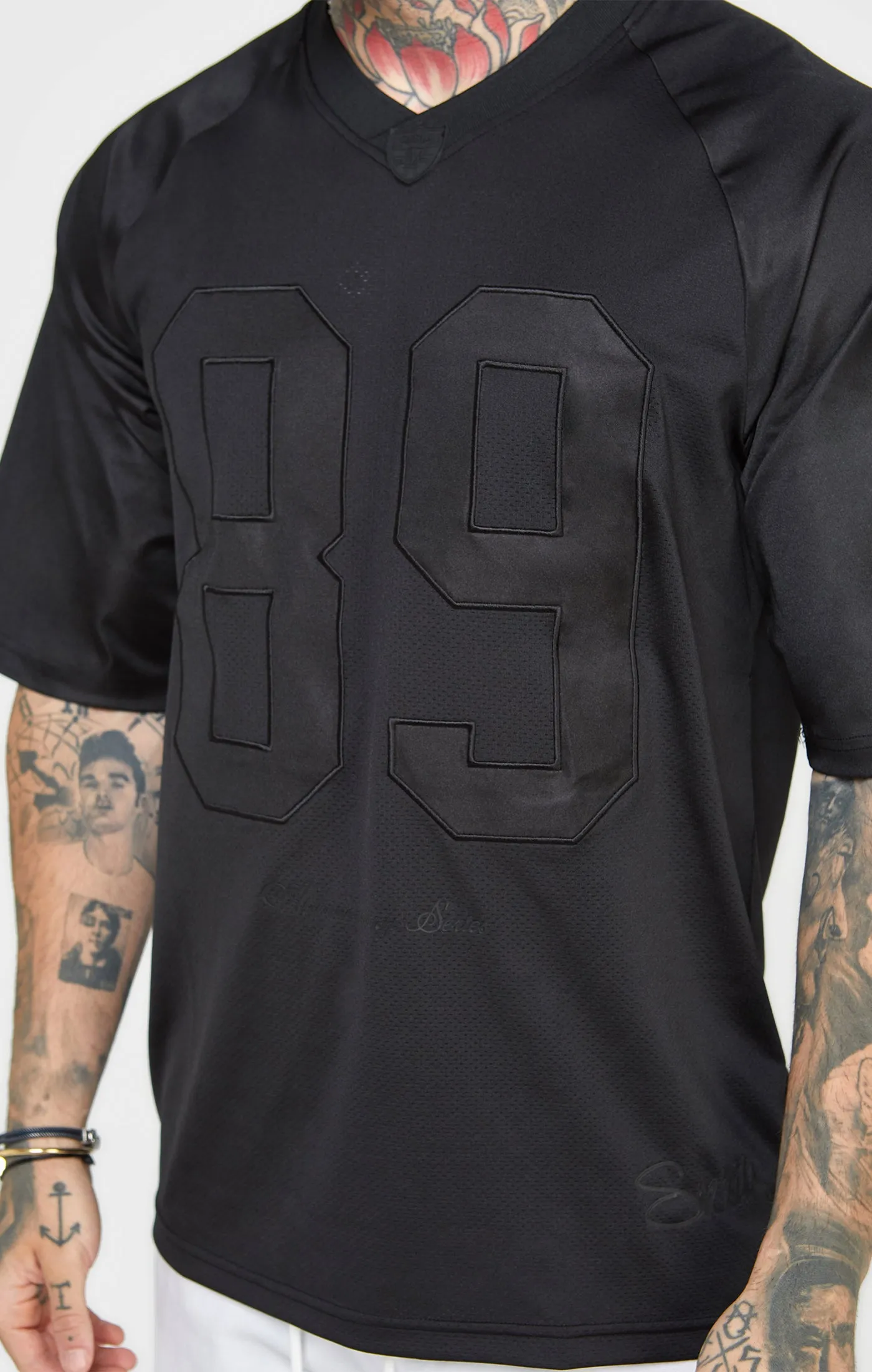 Black Oversized Short Sleeve T-Shirt sold by Siksilk product image thumbnail 2