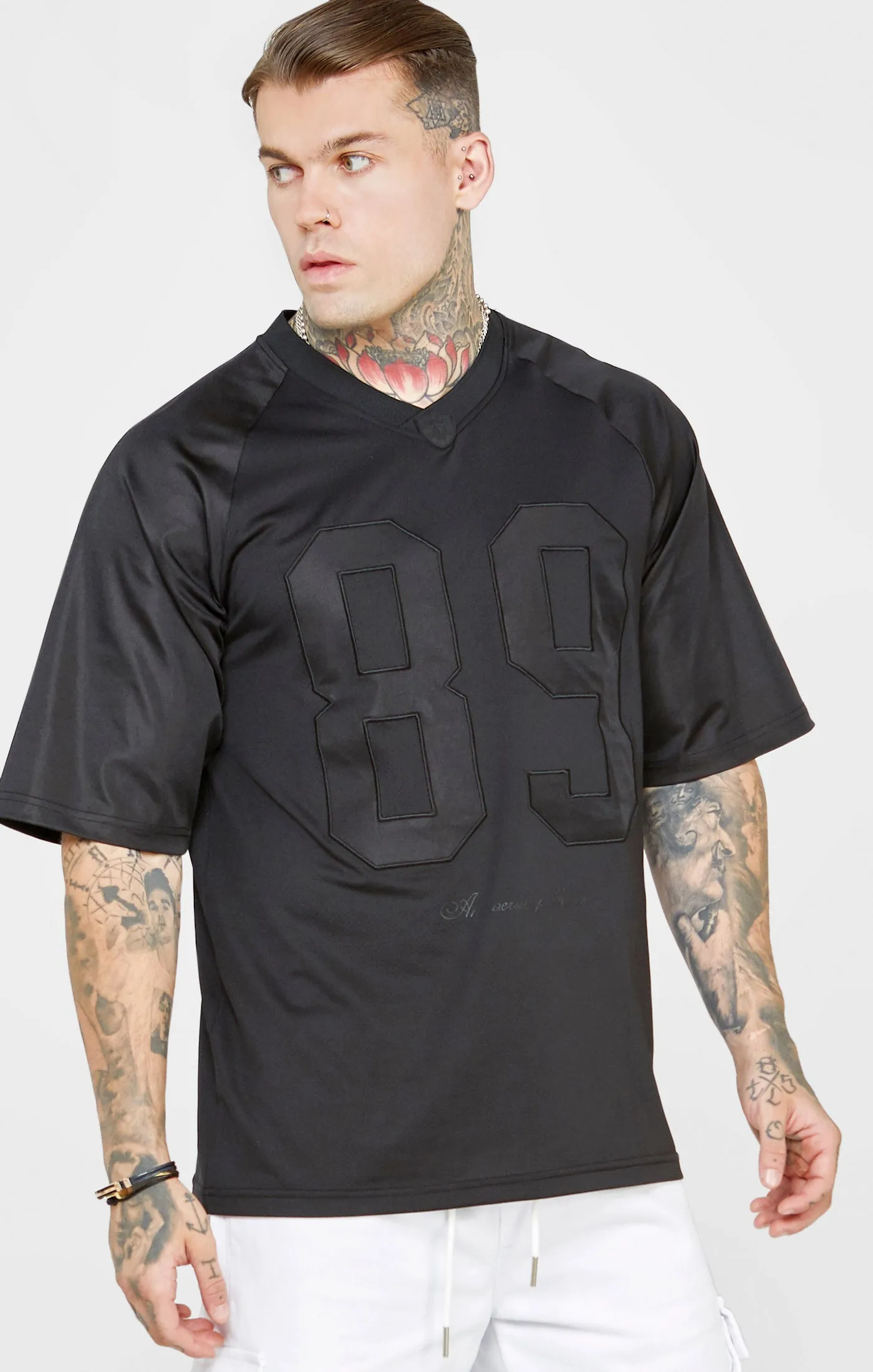 Black Oversized Short Sleeve T-Shirt sold by Siksilk