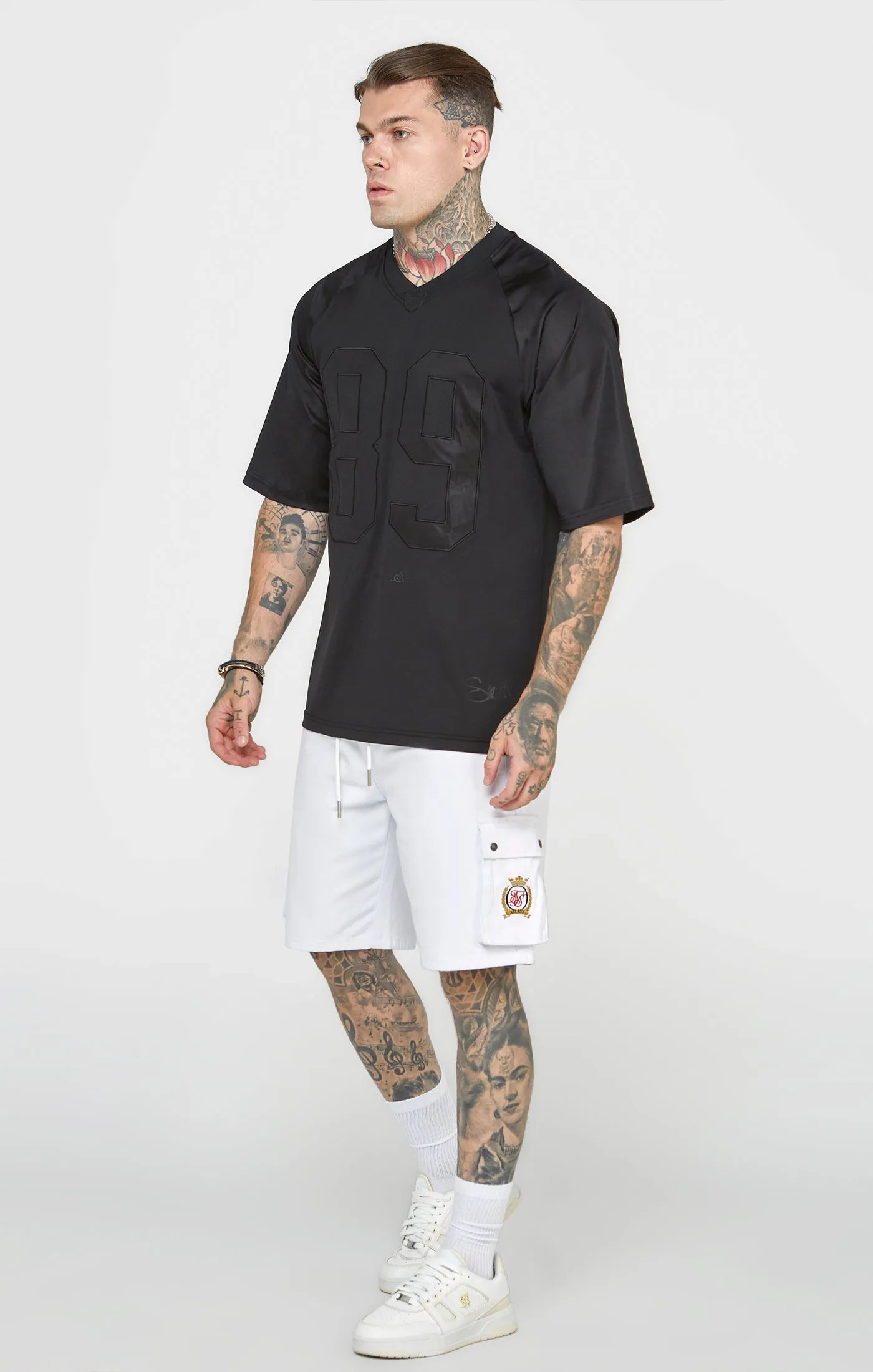 Black Oversized Short Sleeve T-Shirt sold by Siksilk product image thumbnail 3