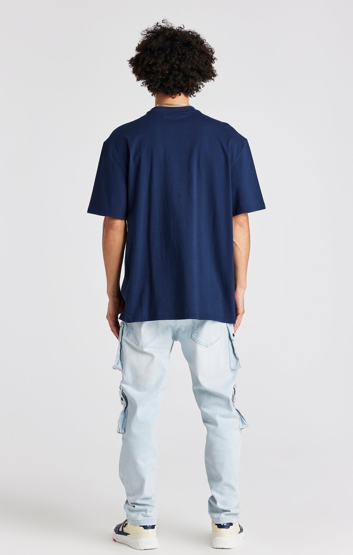 Navy Oversized Chain T-Shirt sold by Siksilk product image thumbnail 5