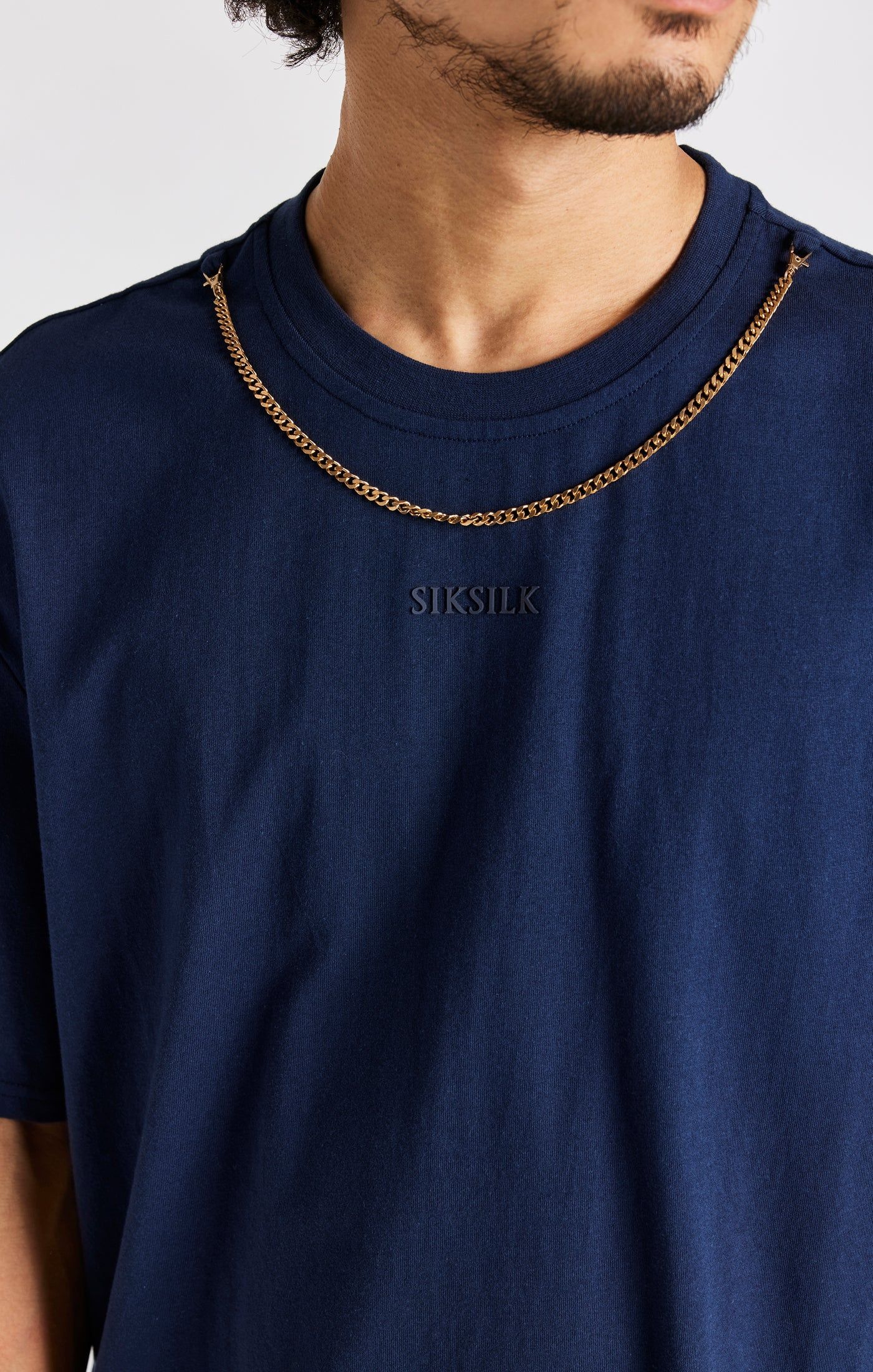 Navy Oversized Chain T-Shirt sold by Siksilk product image thumbnail 2