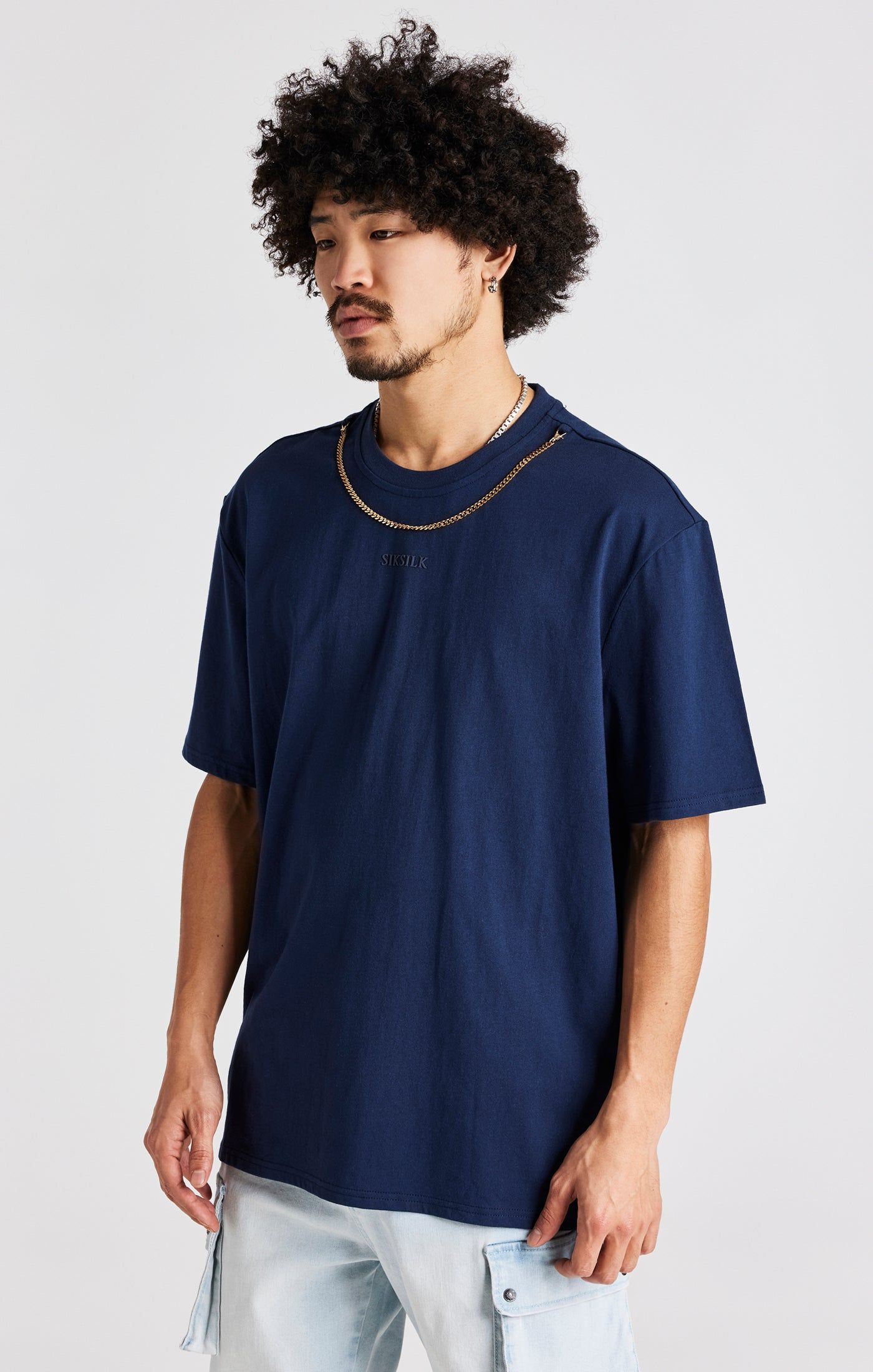Navy Oversized Chain T-Shirt sold by Siksilk product image thumbnail 7