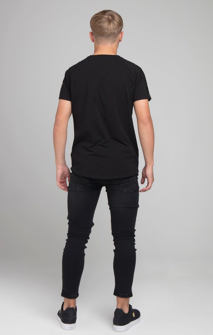 Boys Illusive Black Taped Raglan T-Shirt sold by Siksilk product image thumbnail 3
