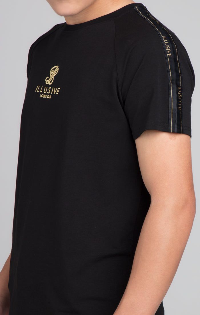 Boys Illusive Black Taped Raglan T-Shirt sold by Siksilk product image thumbnail 4