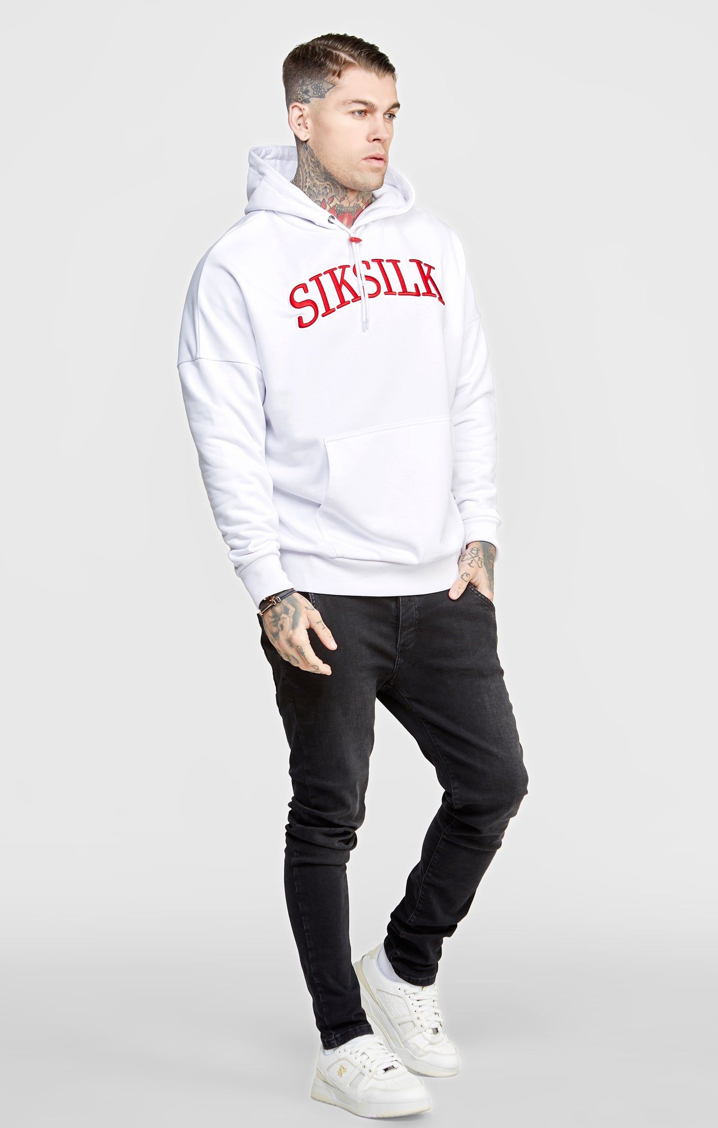 White Logo Oversized Hoodie sold by Siksilk product image thumbnail 4