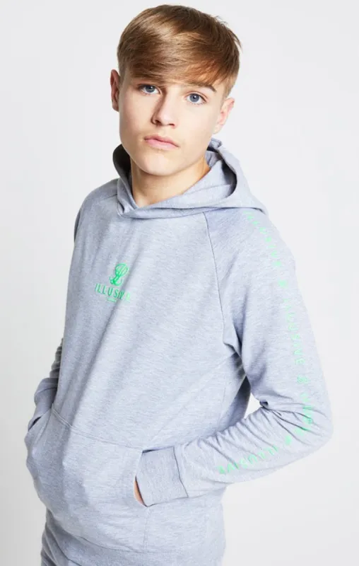 Illusive London Overhead Hoodie - Grey & Neon Green sold by Siksilk