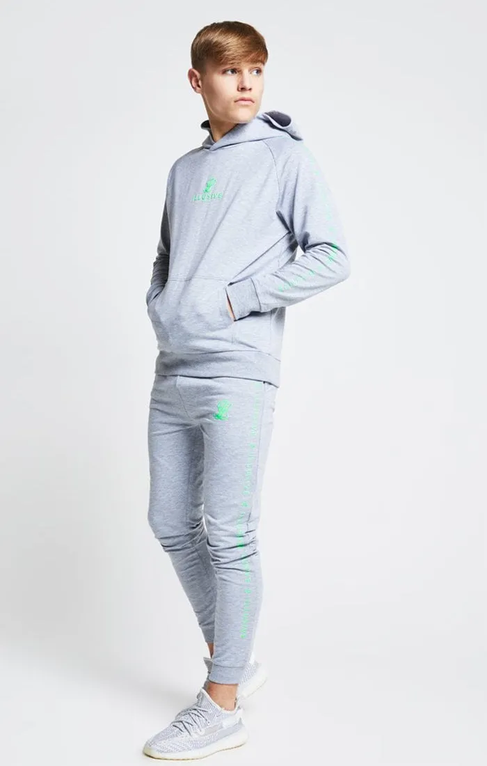 Illusive London Overhead Hoodie - Grey & Neon Green sold by Siksilk product image thumbnail 3