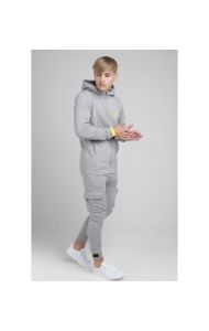 Boys Illusive Grey Zip Thru Hoodie sold by Siksilk