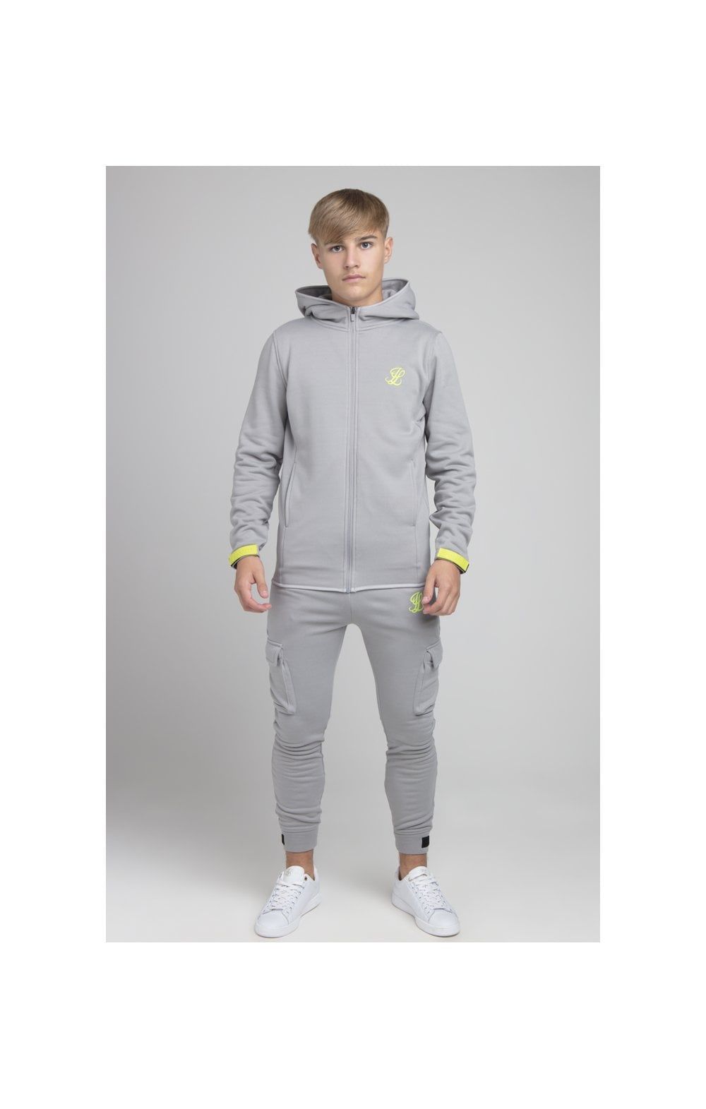Boys Illusive Grey Zip Thru Hoodie sold by Siksilk product image thumbnail 3