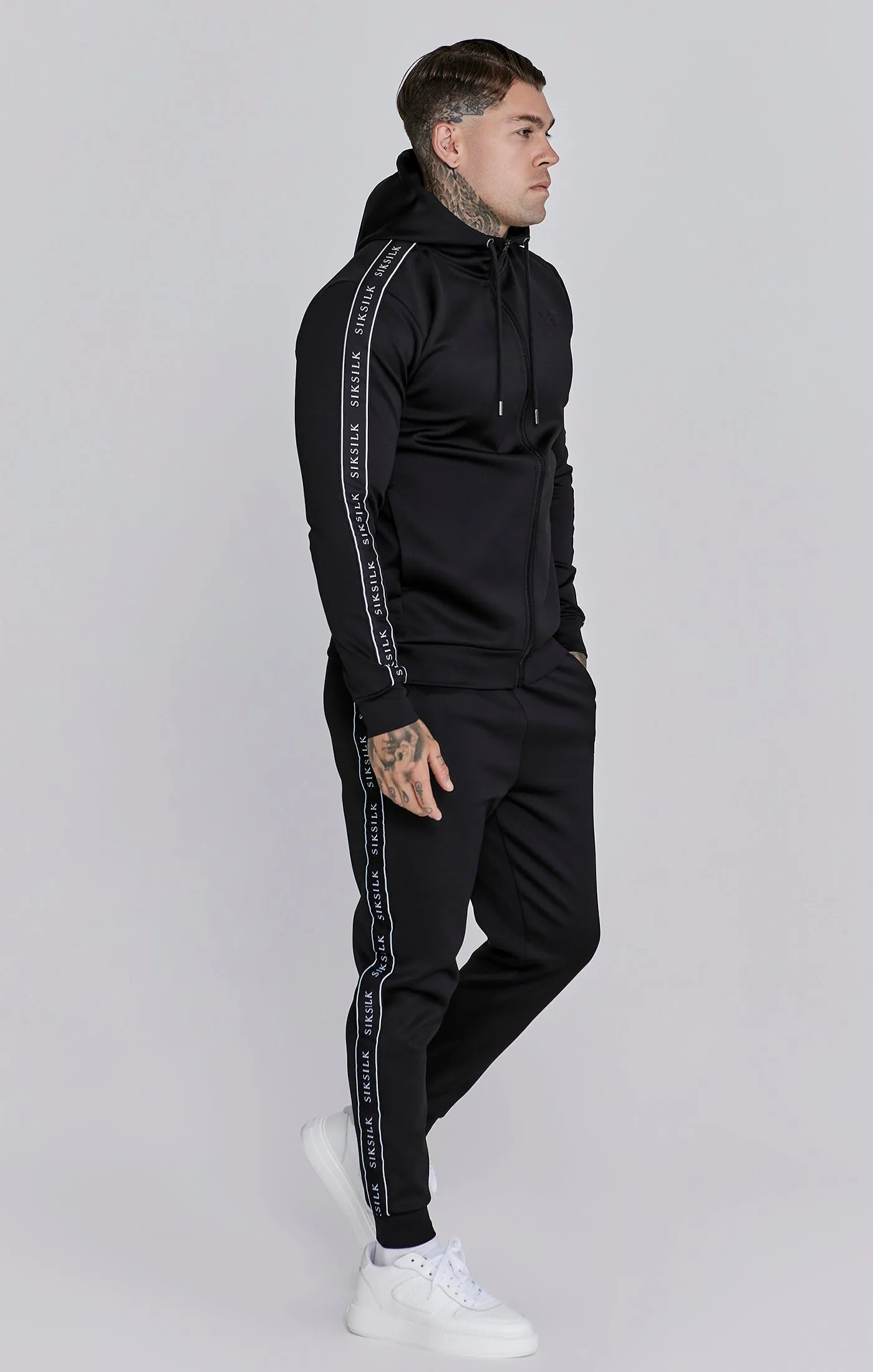 Black Hoodie and Joggers Set sold by Siksilk
