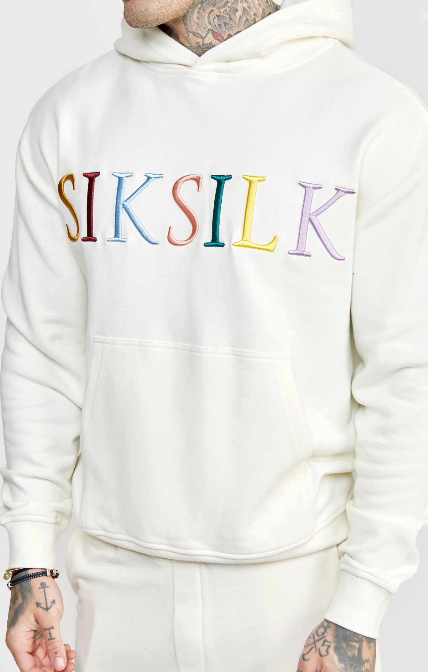 Ecru Coloured Logo Hoodie sold by Siksilk product image thumbnail 2