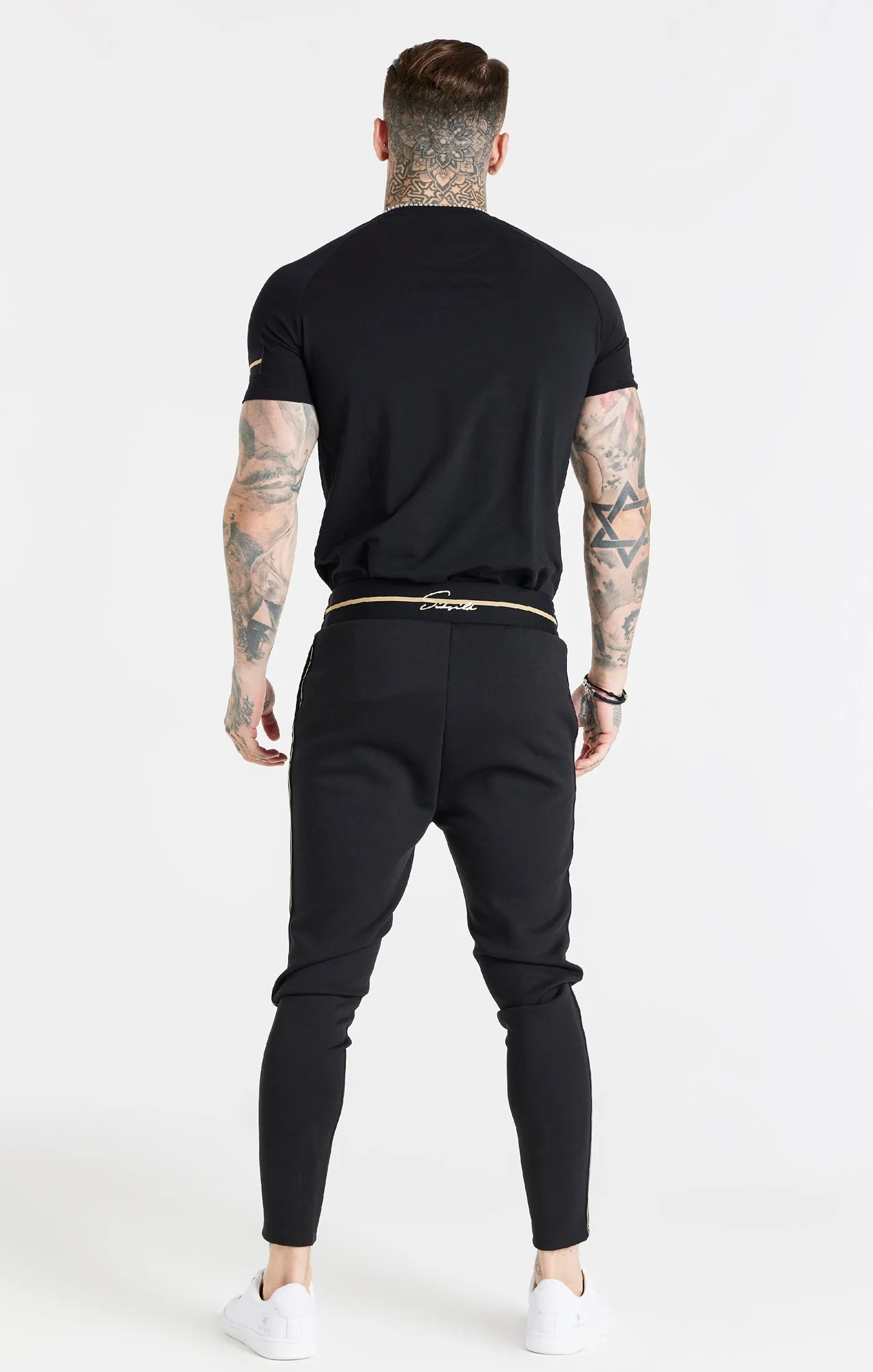 Black Raglan Muscle Fit T-Shirt sold by Siksilk product image thumbnail 5