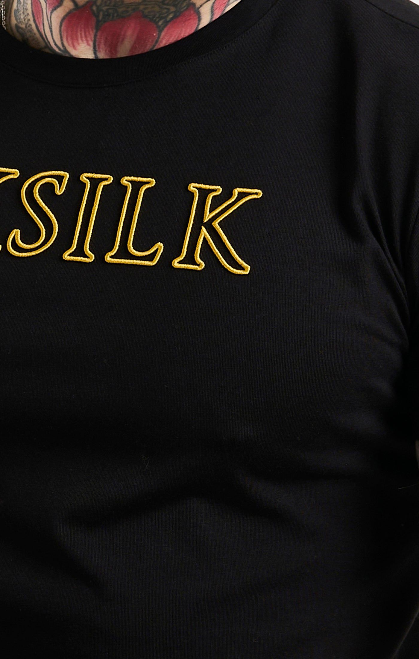 Black SikSilk Logo Muscle Fit T-Shirt sold by Siksilk product image thumbnail 2