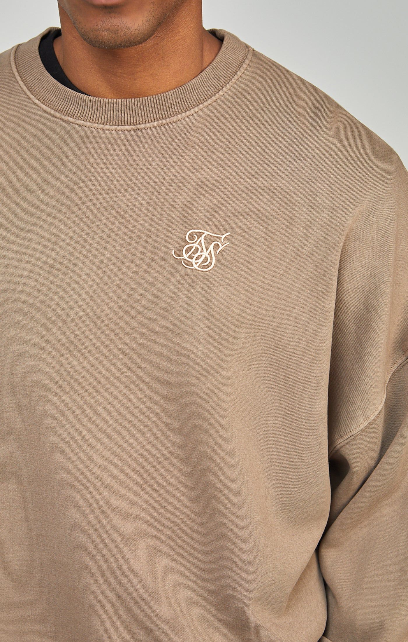 Brown Garment Dyed Boxy Fit Sweatshirt sold by Siksilk product image thumbnail 3