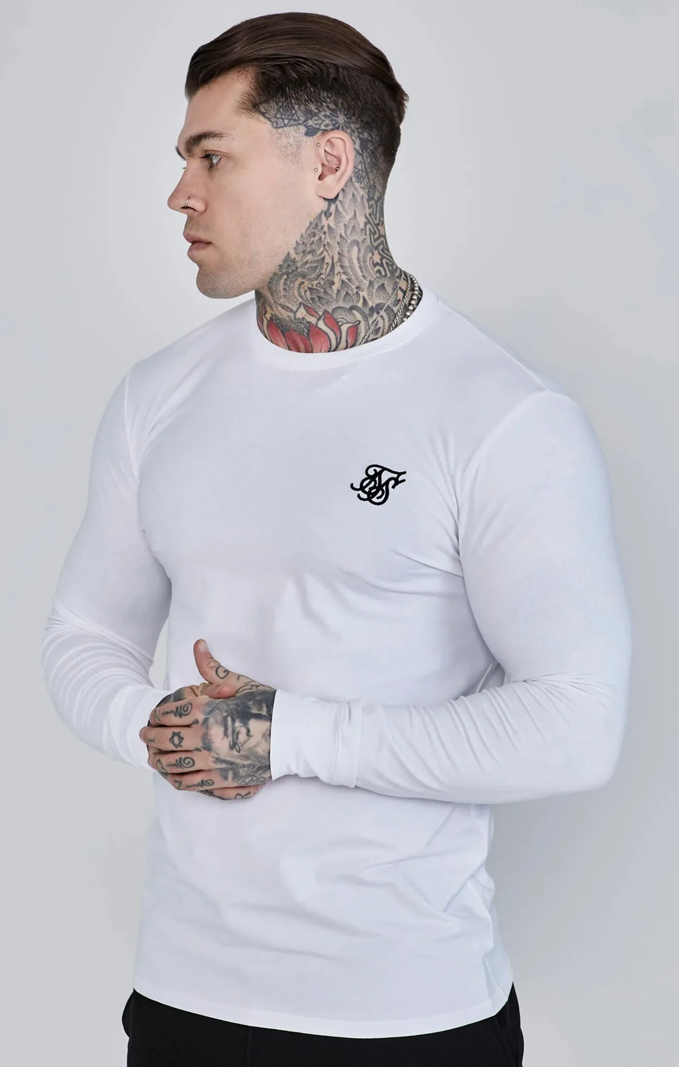 White Essentials Long Sleeve T-Shirt sold by Siksilk