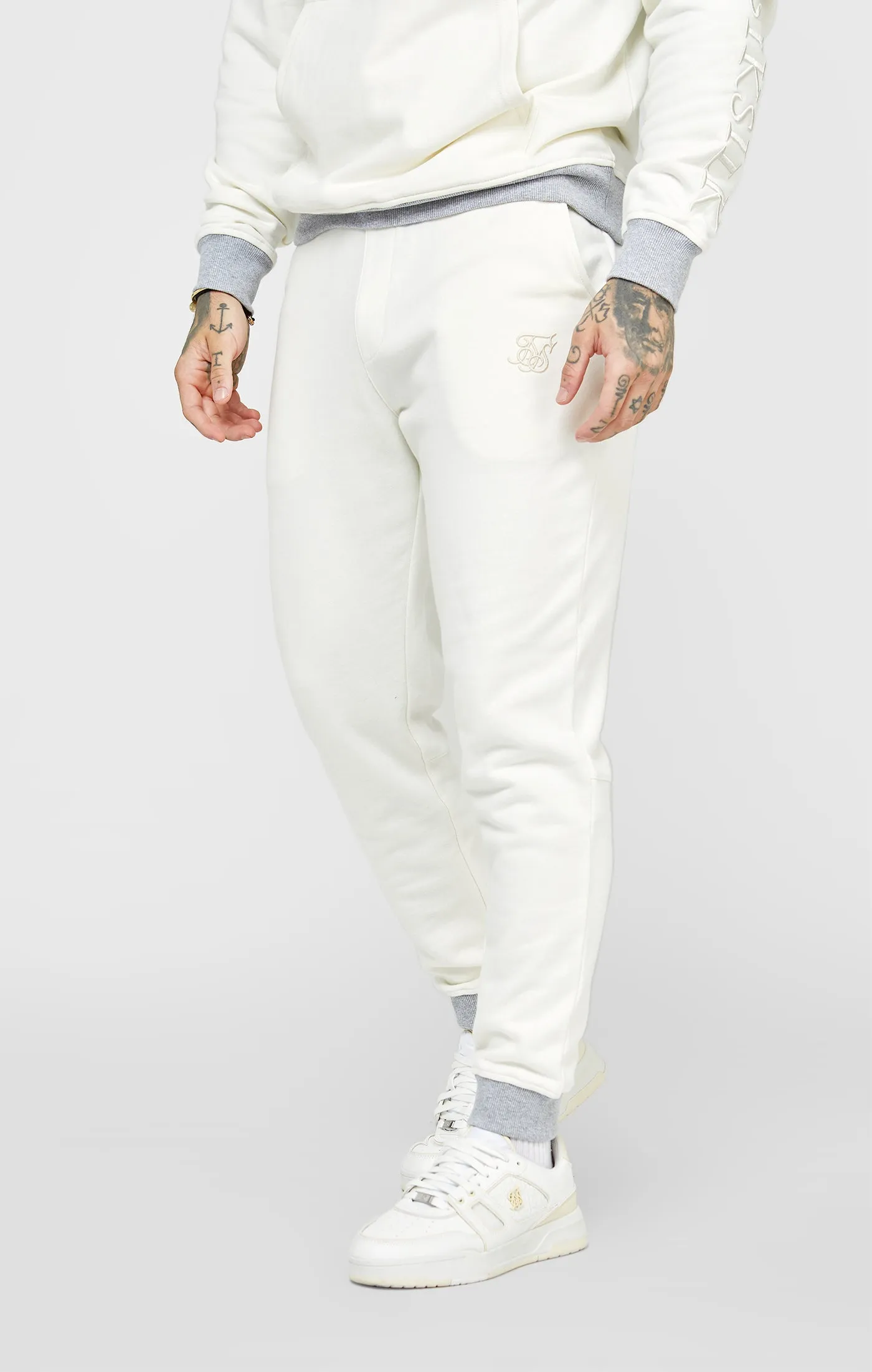 Ecru Contrast Waistband Jogger sold by Siksilk