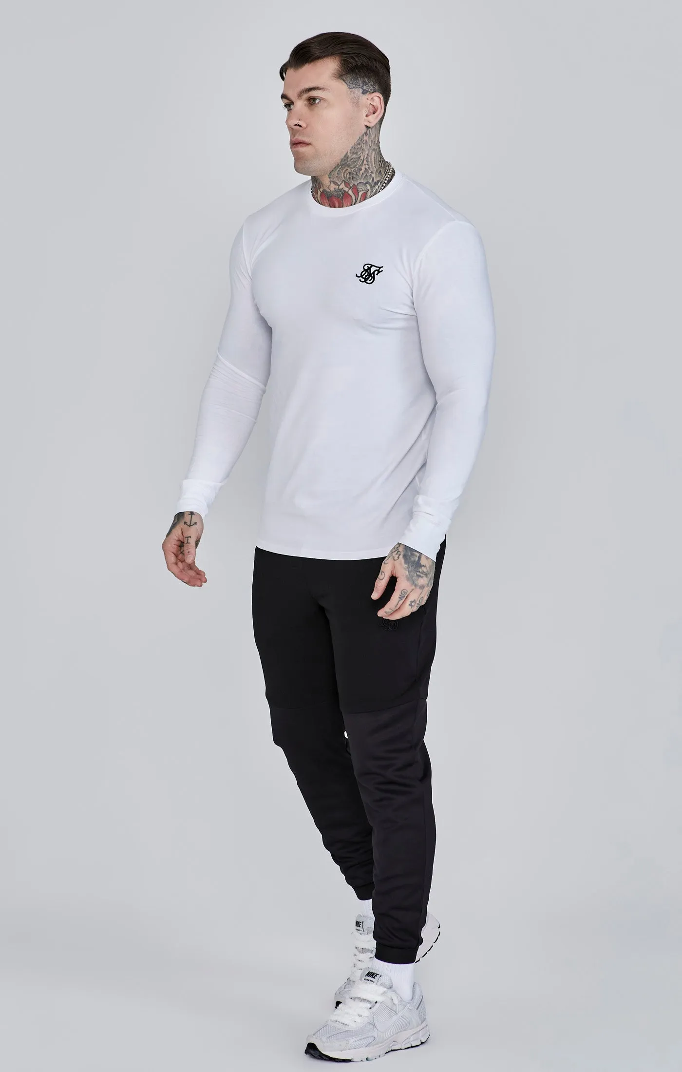 White Essentials Long Sleeve T-Shirt sold by Siksilk product image thumbnail 4