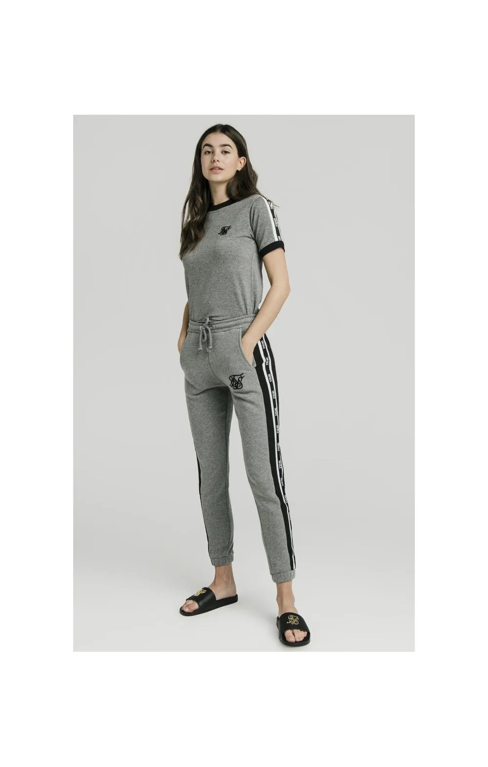 SikSilk S/S Tape Ringer Tee - Grey Marl sold by Siksilk product image thumbnail 5